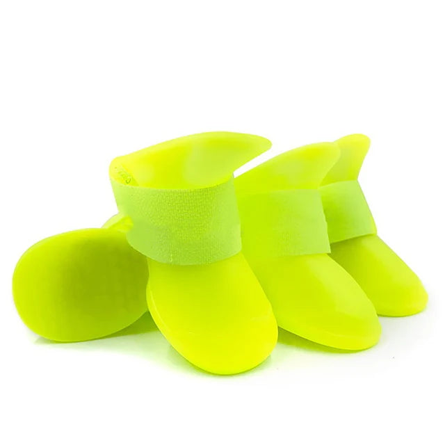 4Pcs Waterproof Anti-Slip Rain Boots for Dogs and Cats