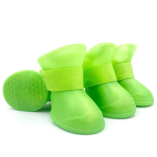 4Pcs Waterproof Anti-Slip Rain Boots for Dogs and Cats