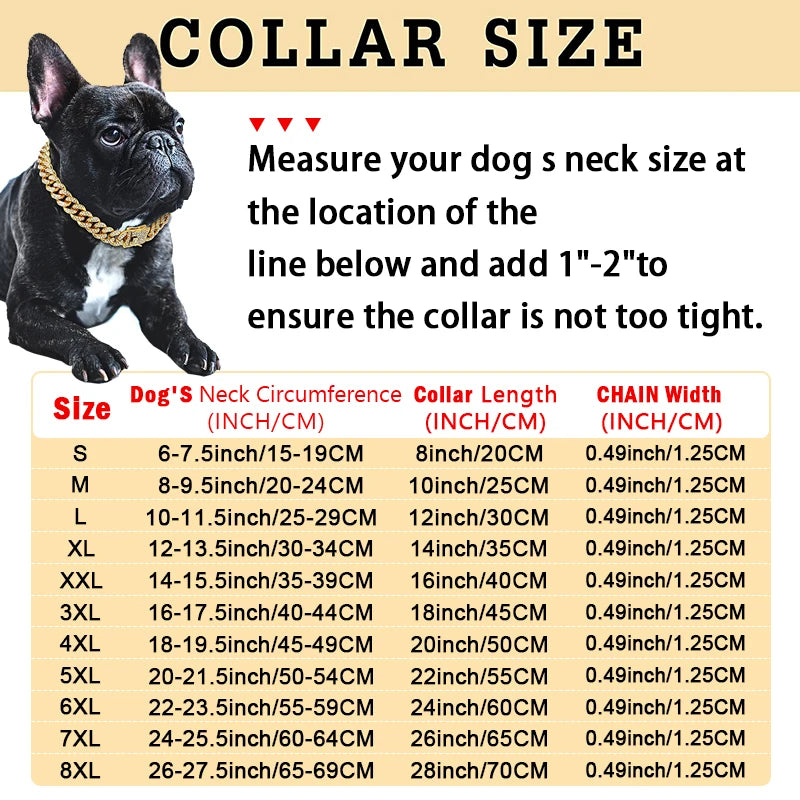 Luxury Diamond Cuban Chain Collar for Dogs and Cats