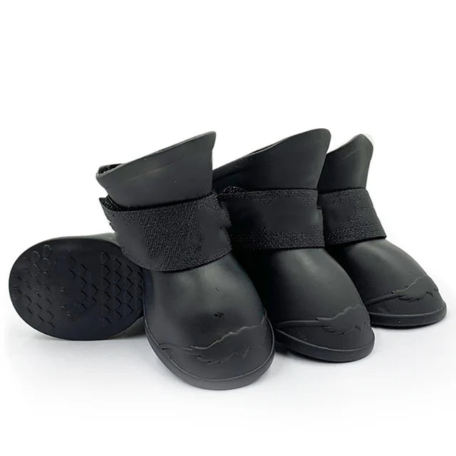 4Pcs Waterproof Anti-Slip Rain Boots for Dogs and Cats