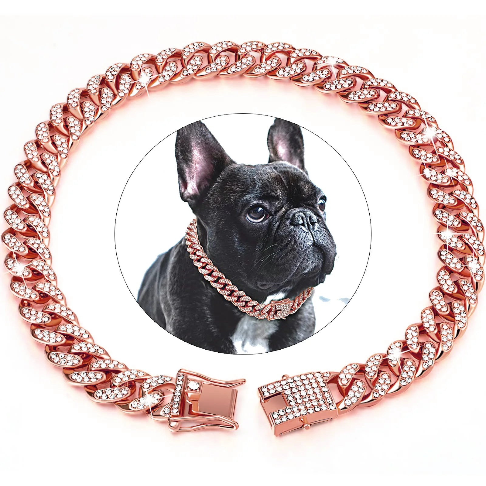 Luxury Diamond Cuban Chain Collar for Dogs and Cats