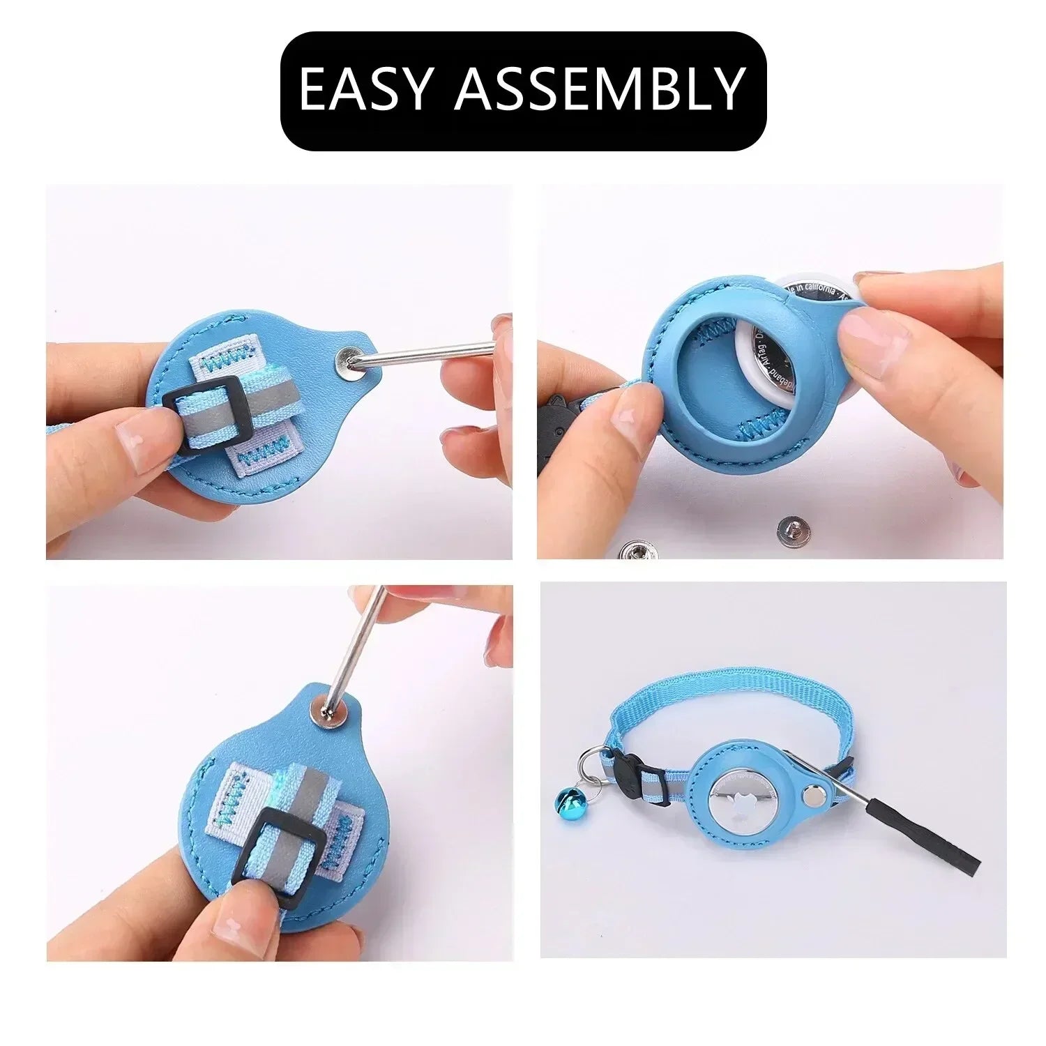 Reflective Anti-Lost Cat Collar for Apple Airtag with Bell