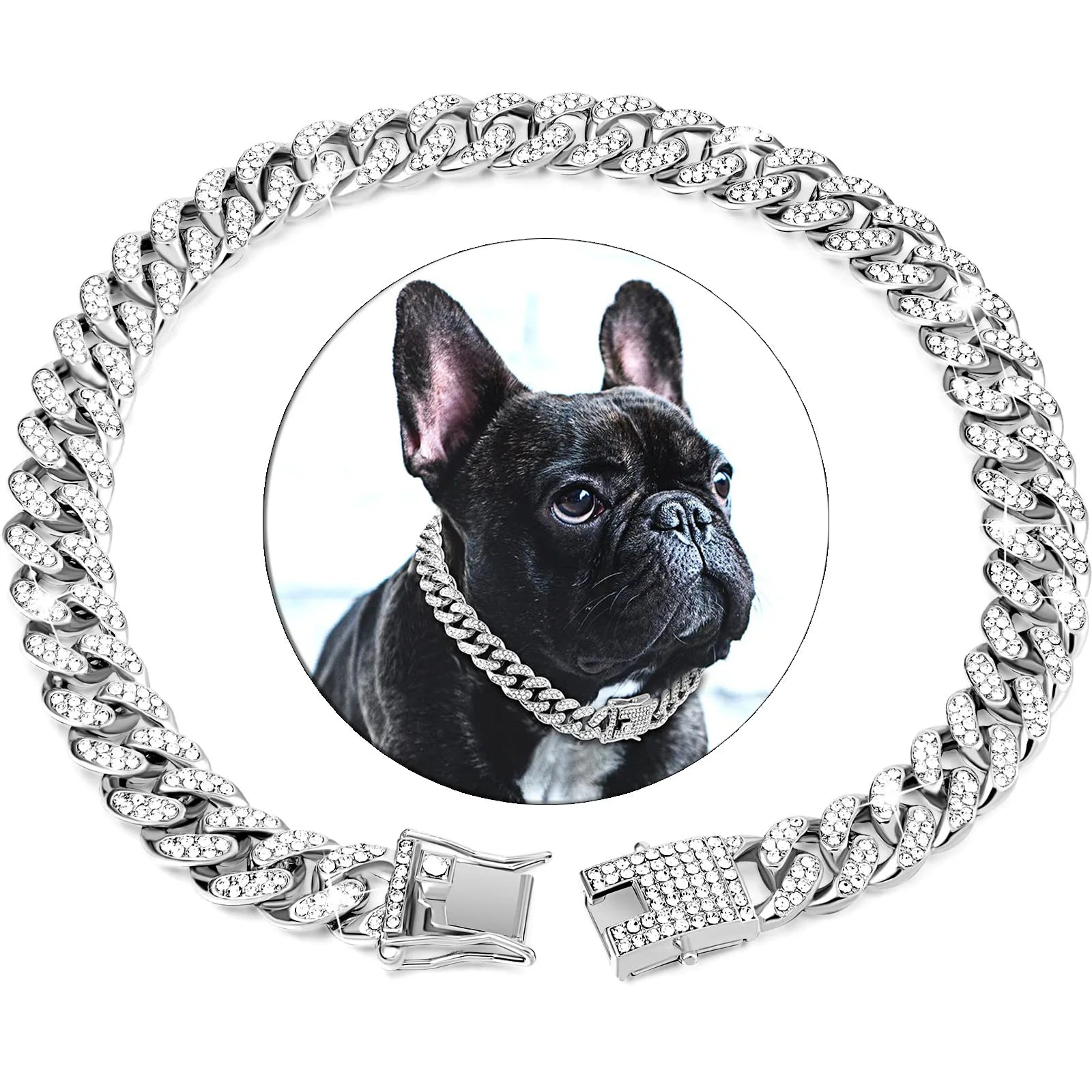 Luxury Diamond Cuban Chain Collar for Dogs and Cats