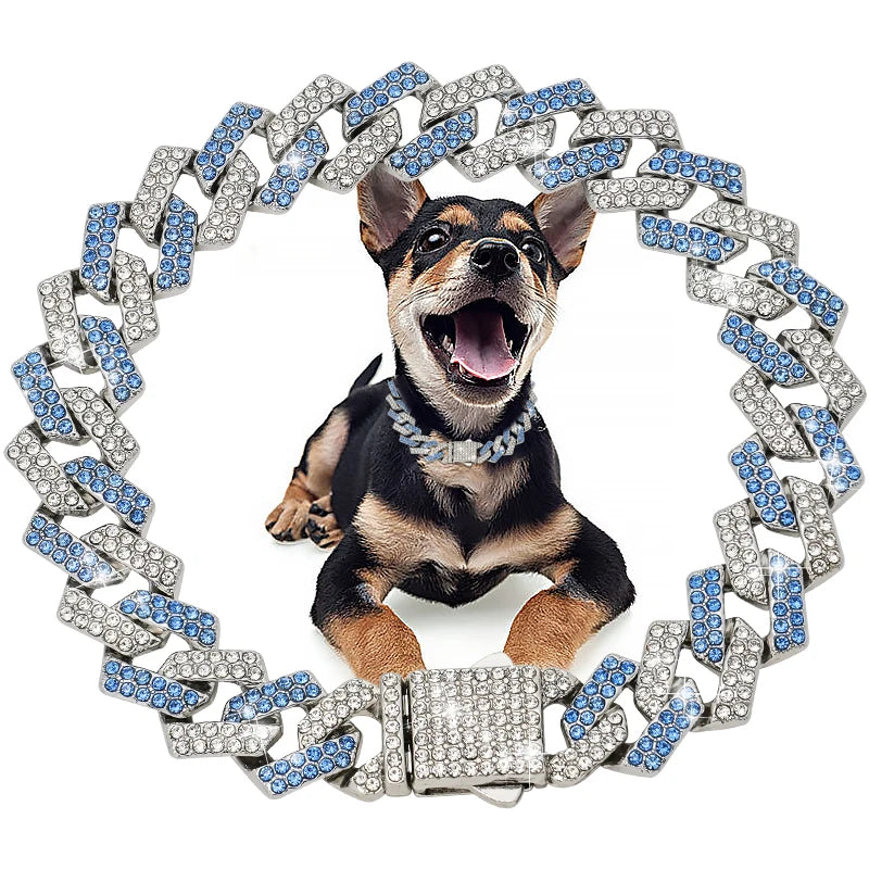 Luxury Diamond Cuban Chain Collar for Dogs and Cats