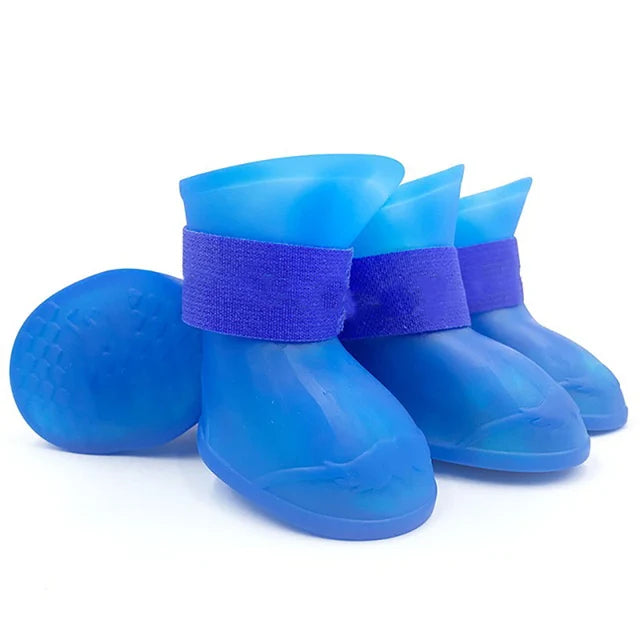 4Pcs Waterproof Anti-Slip Rain Boots for Dogs and Cats