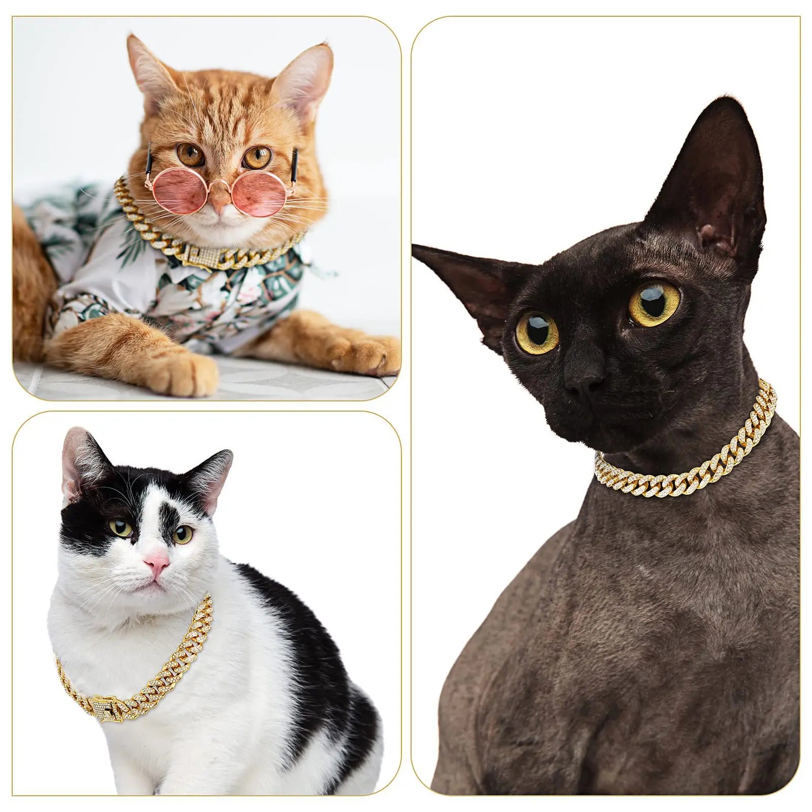 Luxury Diamond Cuban Chain Collar for Dogs and Cats