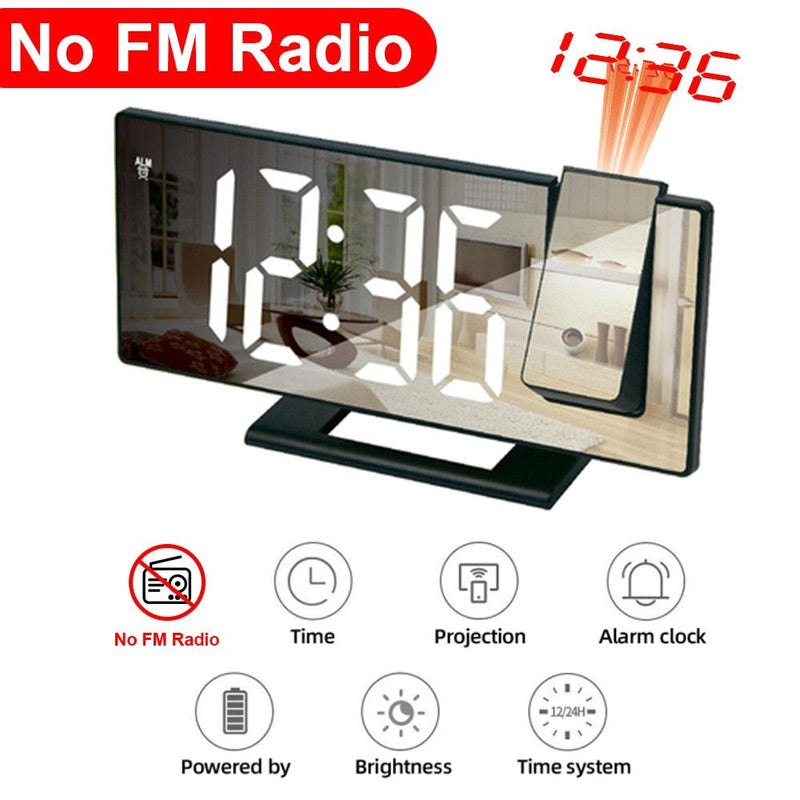 Relógio digital de mesa com rádio - Luxo Online